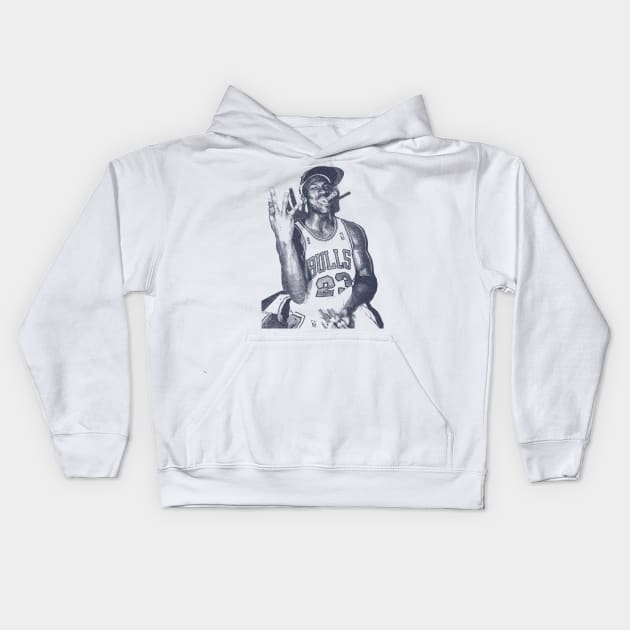 Michael Jordan Cigar Kids Hoodie by BackOnTop Project